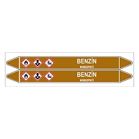 Značení potrubí, benzín,2 ks, 450 × 52 mm